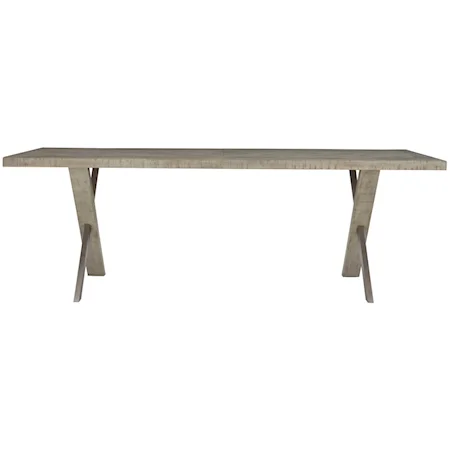 Milo Rustic-Modern Rectangular Dining Table with Solid Wood Overlays